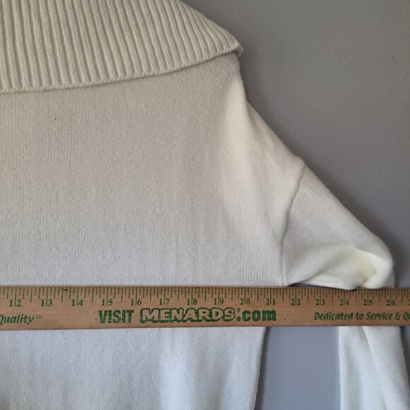 Warm & Cozy Women‎ Cream Medium Turtle Neck Crop Sweater Long Sleeve - Picture 10 of 11